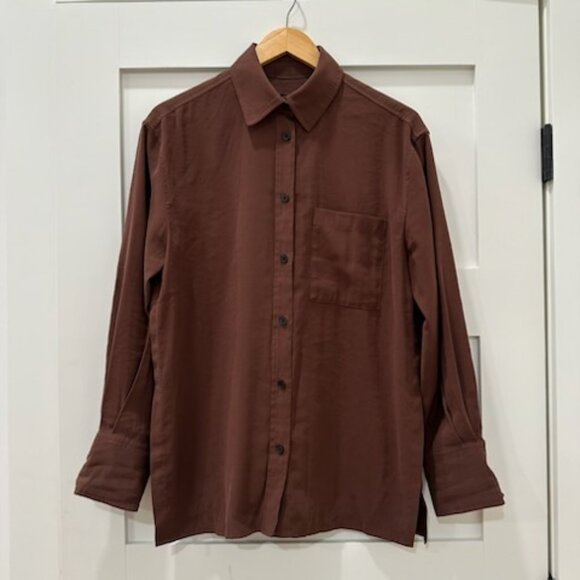ZARA Brown Long sleeve button down blouse - Picture 1 of 4